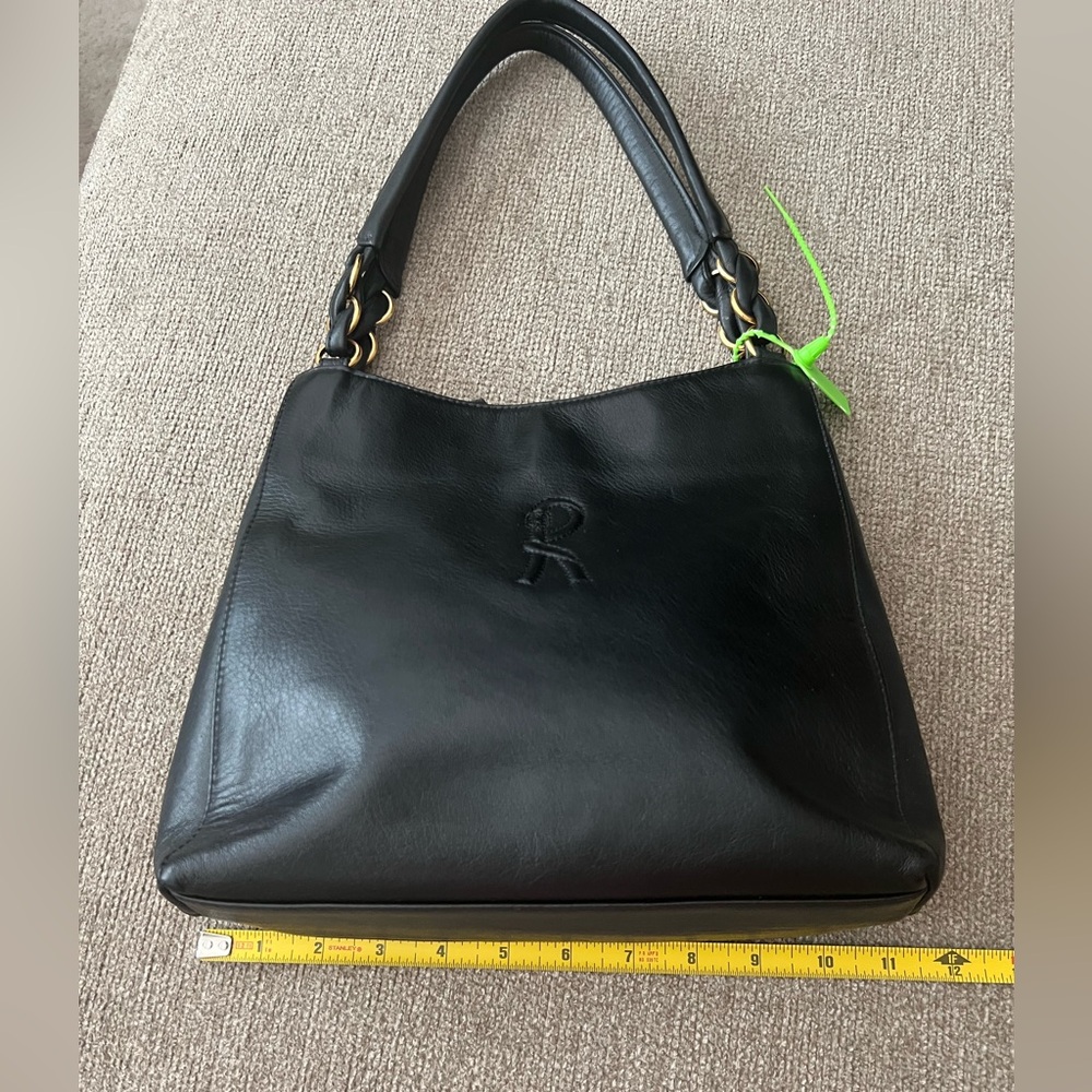 Roberta Di Camerino Black Leather Shoulder Purse ITALY - Picture 13 of 16